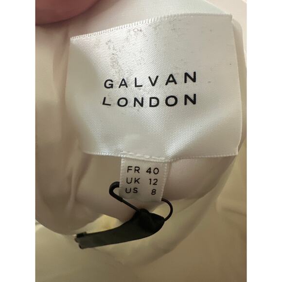 Galvan London NWT Ivory Silk Valencia Cold Shoulder Midi Dress Size 8 - Picture 5 of 15